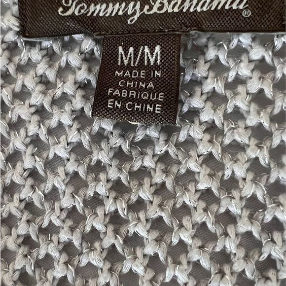 Tommy Bahama Womens Sz Vee Neck Gray Silver Thread  Metallic Blend Sweater - Picture 3 of 5